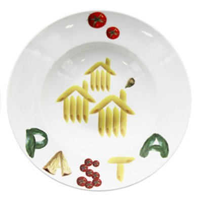 Assiette décorée à Pâtes 27 cm Pasta Fun porcel...