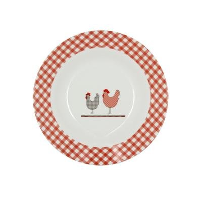 Assiette creuse poule Country Chick en porcelai...