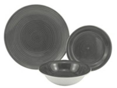 Service de table 18 pièces Milano en grès gris ...