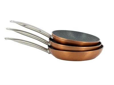Set de 3 poêles induction effet cuivre 24 / 26 ...