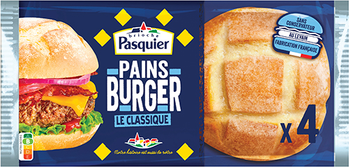 BRIOCHE PASQUIER 4 PAINS BURGERS LE CLASSIQUE ou LE BRIOCHÉ code EAN 3256549997548 