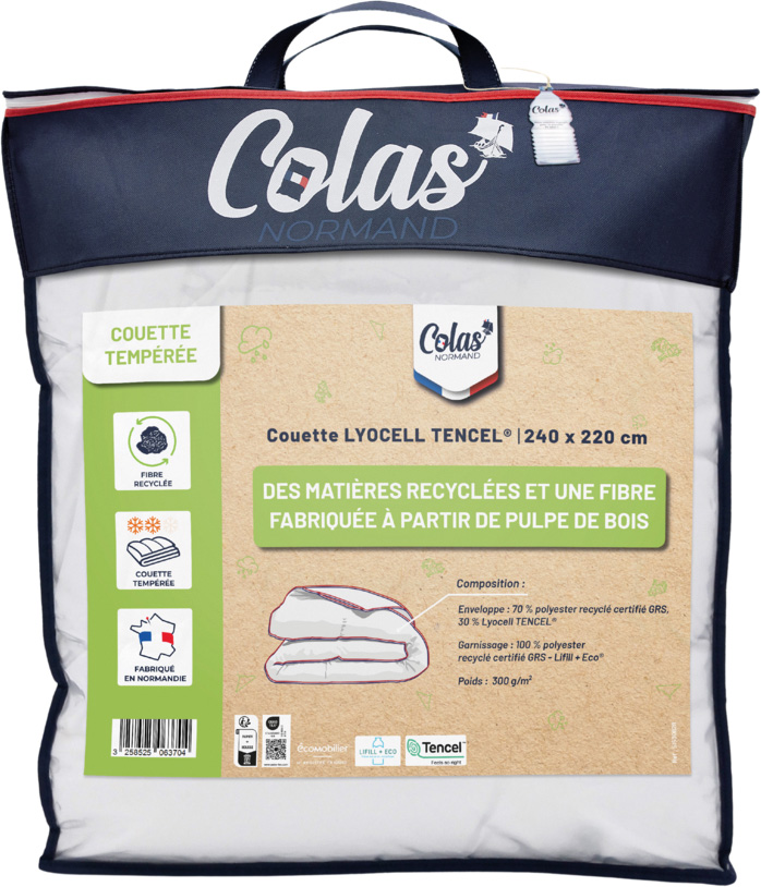  COUETTE 240X220CM "LYOCELL TENCEL®" TEMPEREE  code EAN 3258525063704 