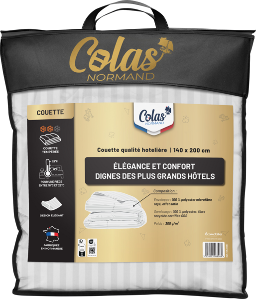 45310008 Couette Tempérée Colas Normand Effet Satin code EAN 3258525068969 