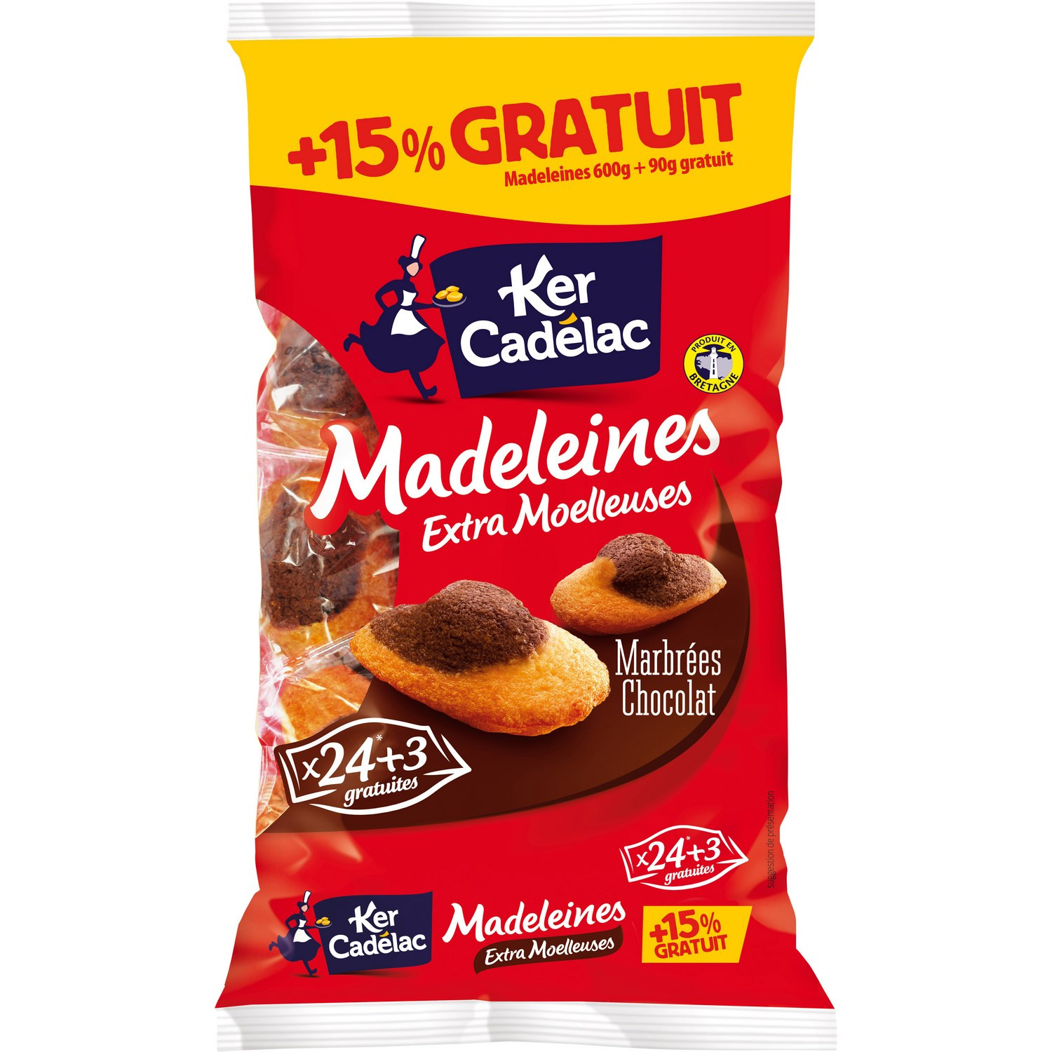 Madeleines marbrées chocolat KER CADELAC