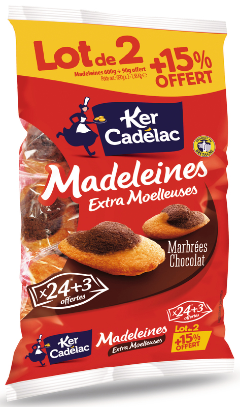 MADELEINES EXTRA MOELLEUSES MARBRÉES CHOCOLAT K...