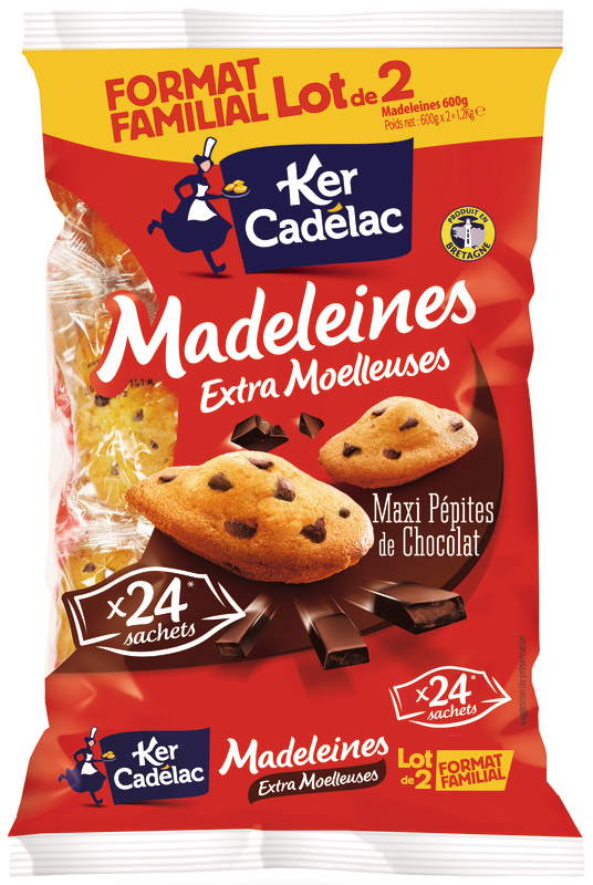 MADELEINES MAXI PÉPITES DE CHOCOLAT Ker Cadélac