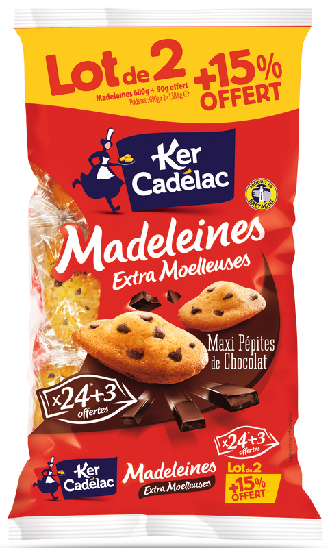 MADELEINES EXTRA MOELLEUSES MAXI PÉPITES DE CHO...