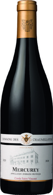  AOP MERCUREY DOMAINE DES CHAUMELOTTES "CUVEE SAINT-VINCENT" 2020 code EAN 3259663036902 
