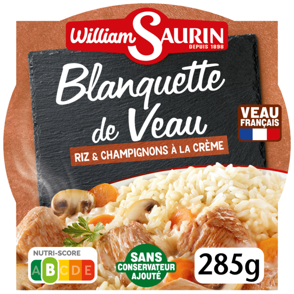 BARQUETTE BLANQUETTE DE VEAU  RIZ ET CHAMPIGNON...