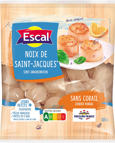 NOIX DE SAINT-JACQUES SANS CORAIL SURGELÉES