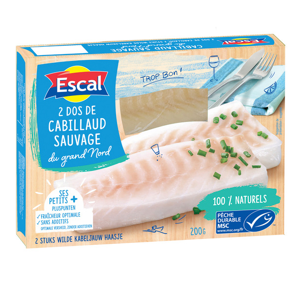 2 DOS DE CABILLAUD MSC SURGELÉS 
