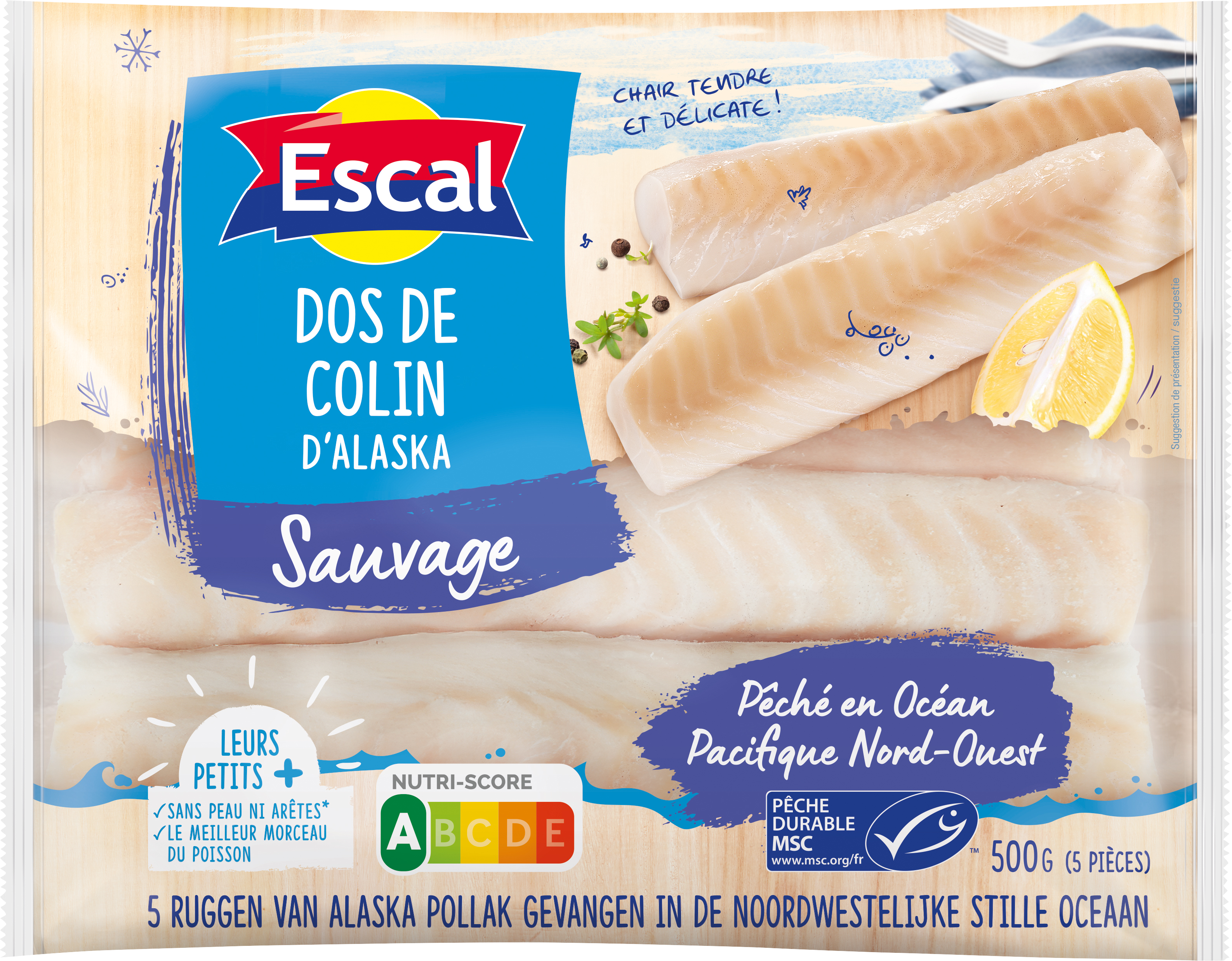 DOS DE COLIN SAUVAGE D’ALASKA MSC SURGELÉS