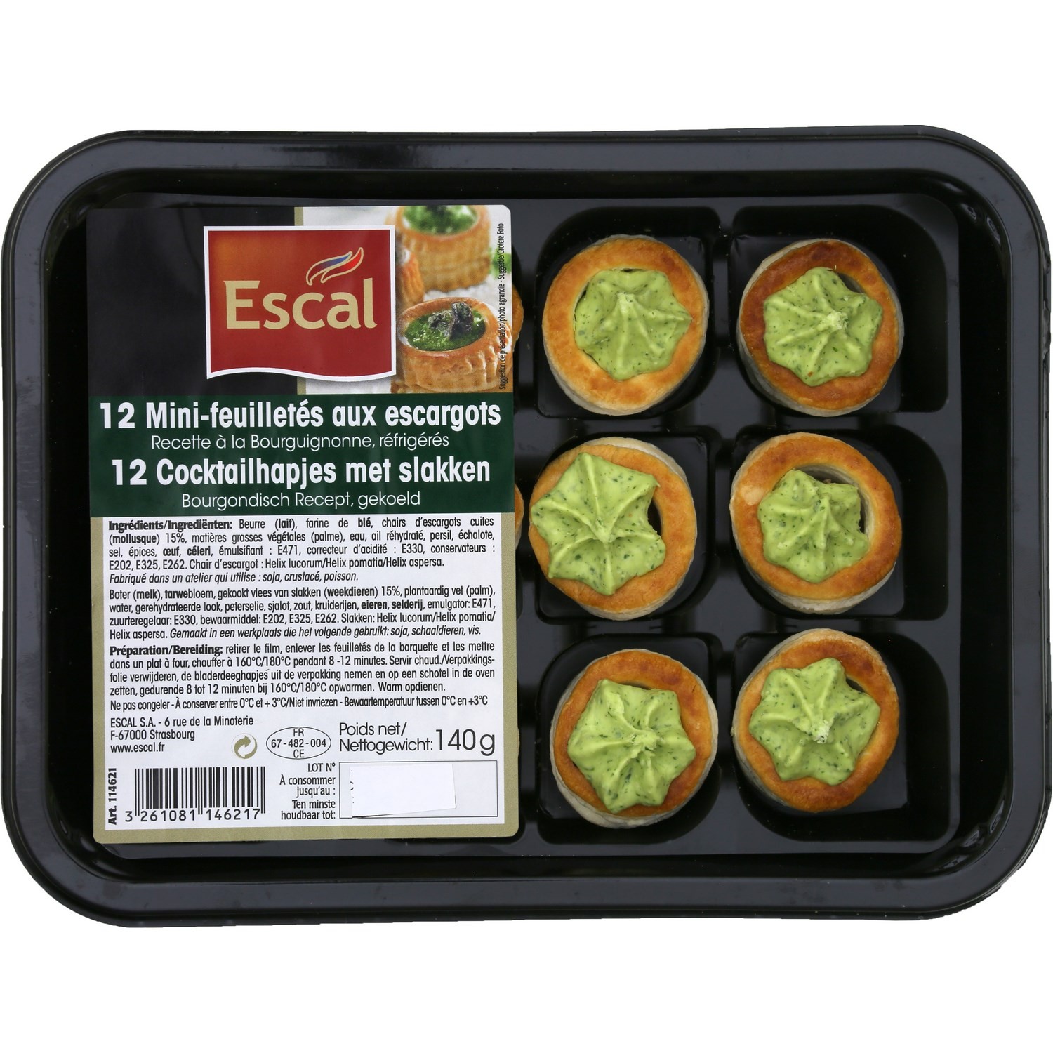 Mini feuilletés escargots à la bourguignonne ESCAL