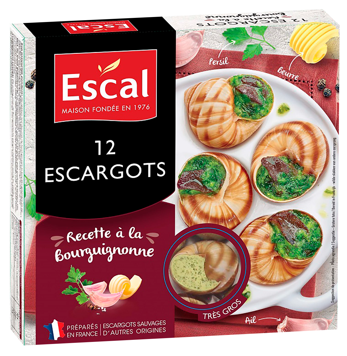ESCARGOTS RECETTE À LA BOURGUIGNONNE SURGELÉS