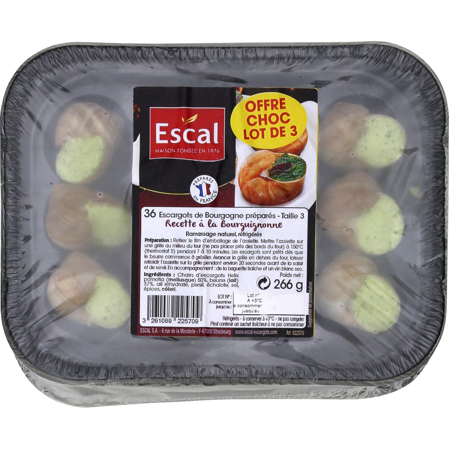 ESCAL Escargots à la bourguignonne ESCAL code EAN 3261089225709 