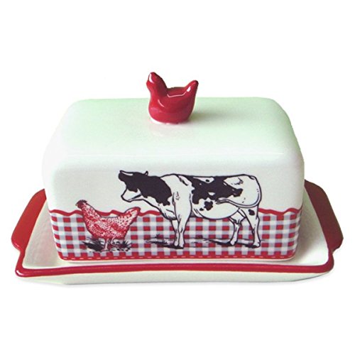 - beurrier faïence dure vache blanche et noire *