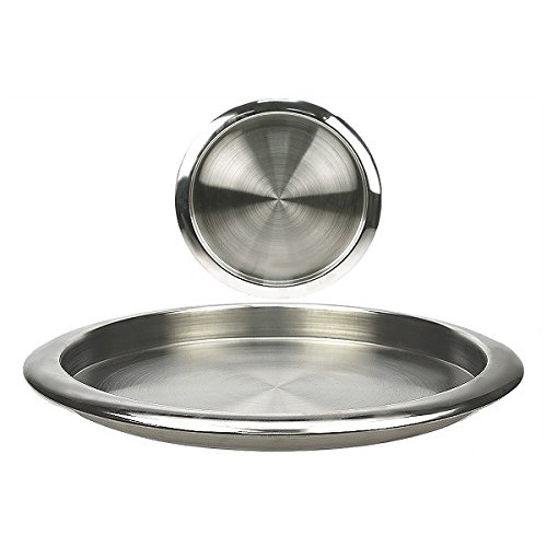 - plateau de service inox rond de 36 cm bord poli*