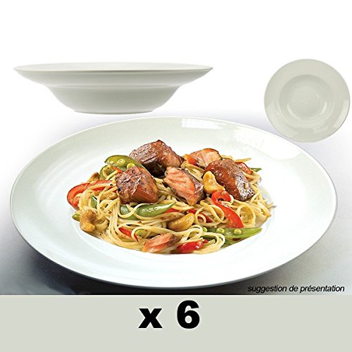 - assiettes à pasta x 6 porcelaine blanche 30 cm*