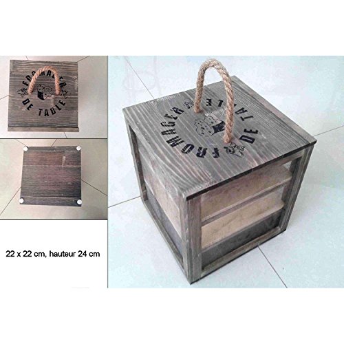 REVIMPORT - fromager en bois 22 x 22 cm hauteur 24 cm * code EAN 3262310906176 