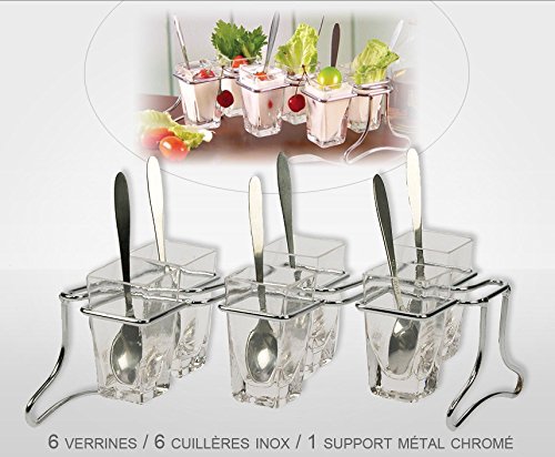 Set dégustation 13 pièces : 6 verrines - 6 cuil...