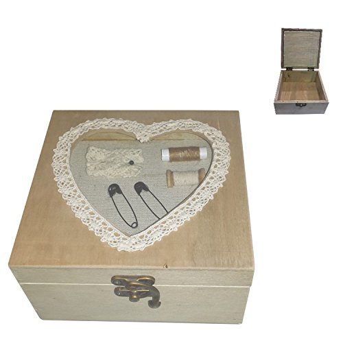 BOITE A COUTURE DECOREE COEURS (NATUREL)