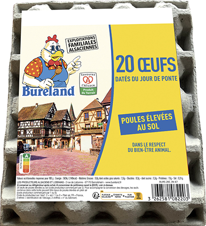 BURELAND ŒUFS DE POULES ÉLEVÉES AU SOL code EAN 3262581082203 