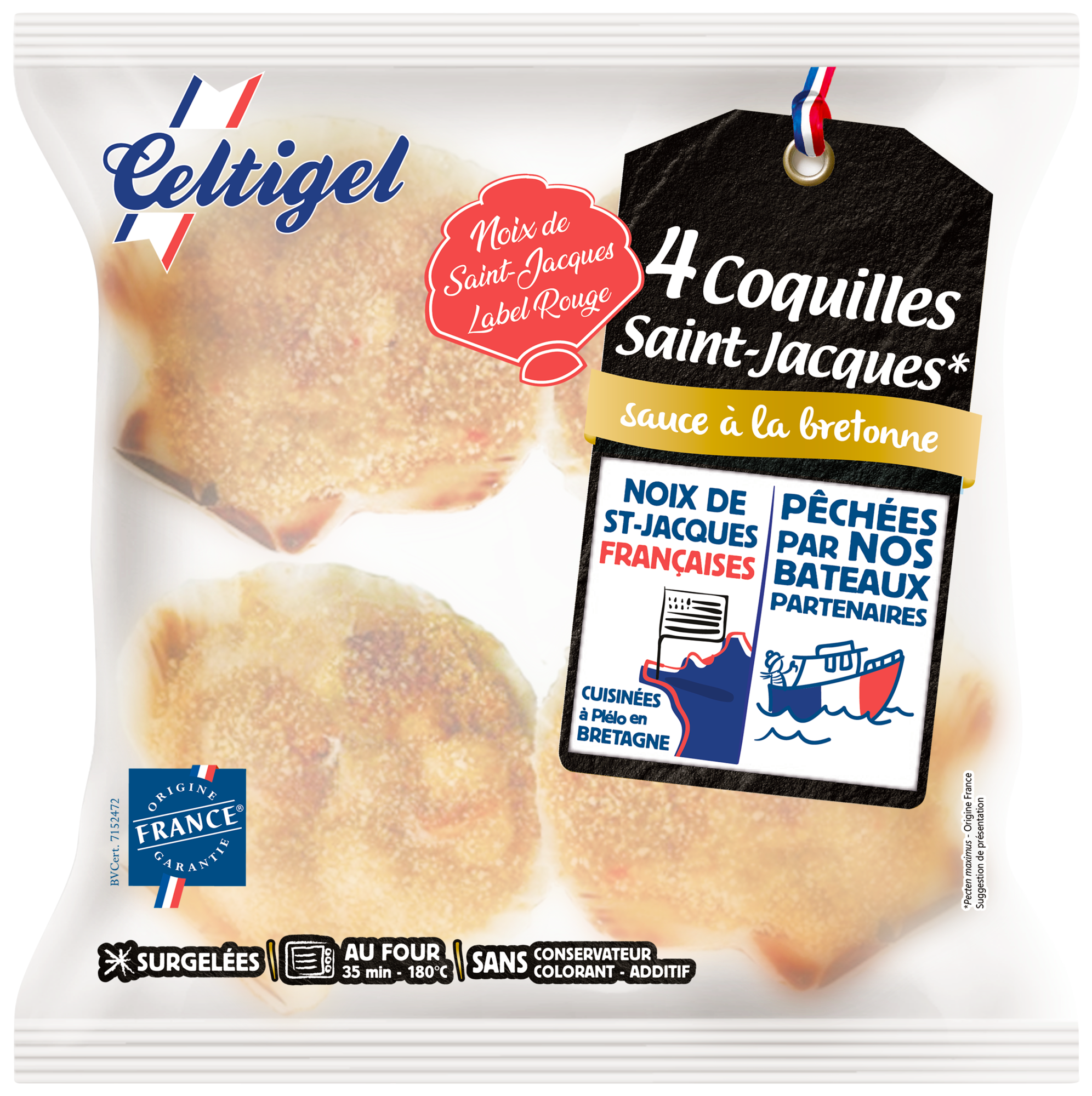 4 coquilles Saint-Jacques* surgelées sauce à la...