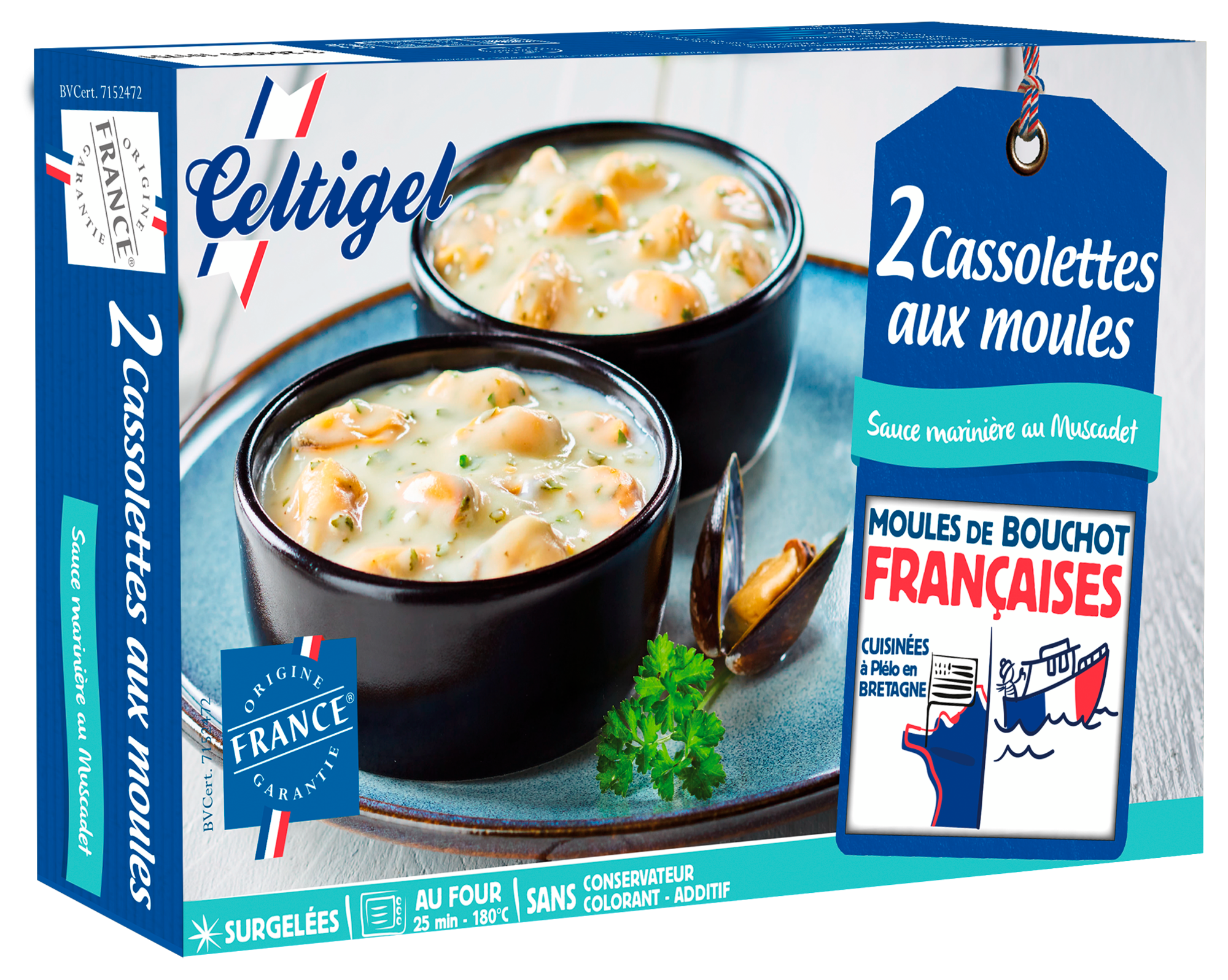 2 cassolettes aux moules surgelées