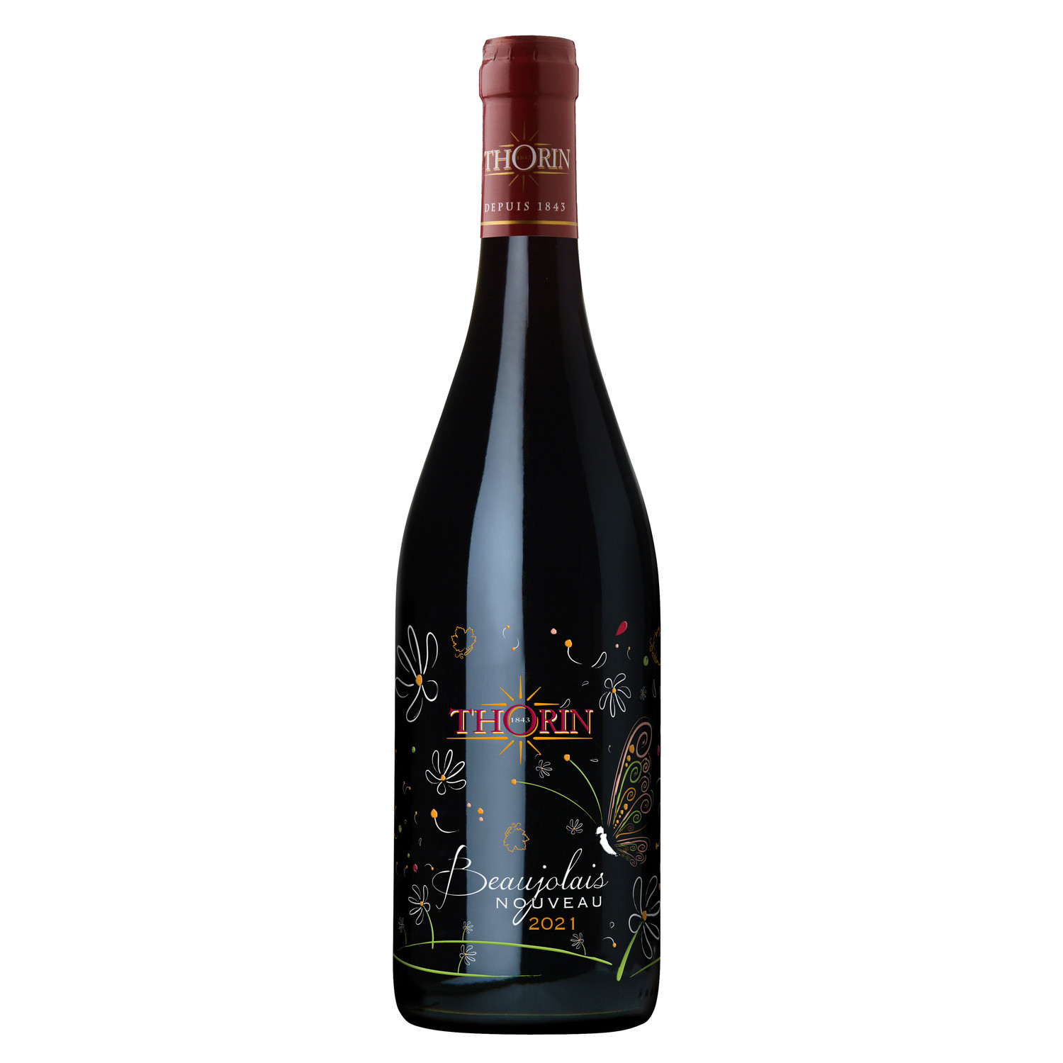 BEAUJOLAIS NOUVEAU THORIN Vin rouge sérigraphiée AOC 2021 BEAUJOLAIS NOUVEAU THORIN code EAN 3264380084976 
