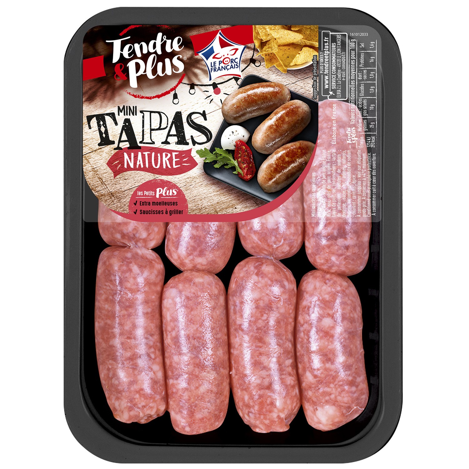 Mini saucisses nature TENDRE ET PLUS