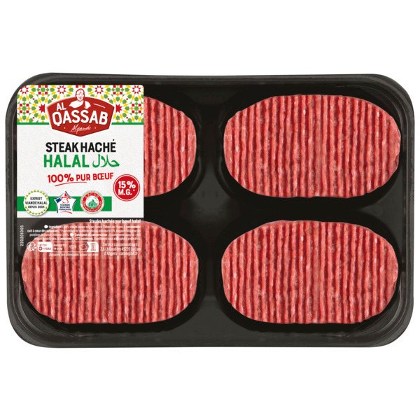  8 Steaks Hachés Al Qassab Halal code EAN 3265980157275 