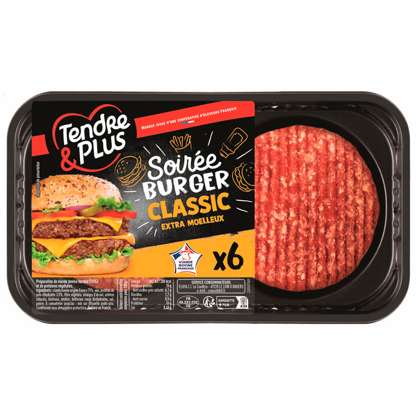  6 burgers 15% M.G. TENDRE & PLUS code EAN 3265980158326 