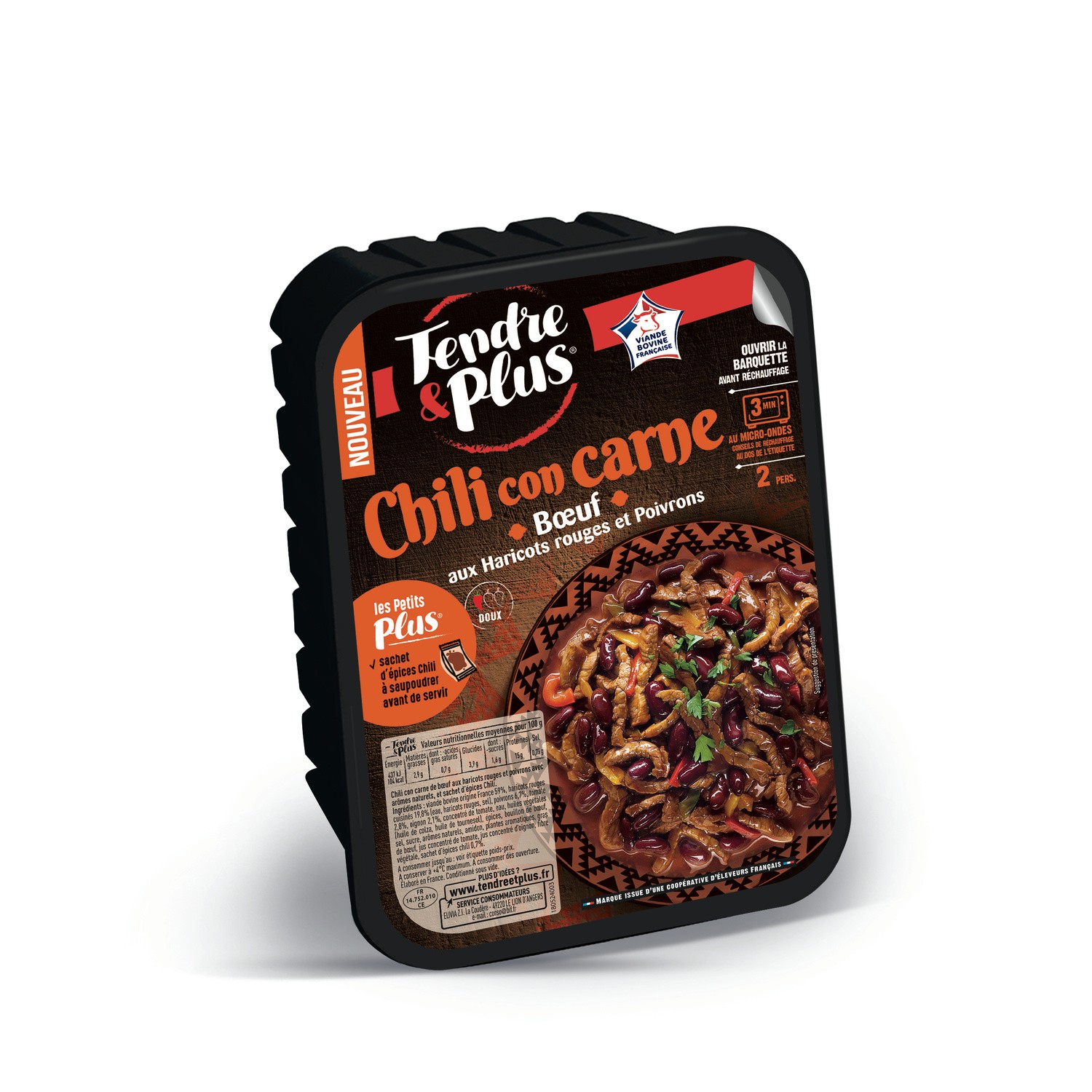 Plat cuisiné Chili bœuf tendre TENDRE ET PLUS