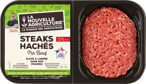 LA NOUVELLE AGR Steaks Hachés Pur Bœuf La Nouvelle Agriculture code EAN 3265980165690 
