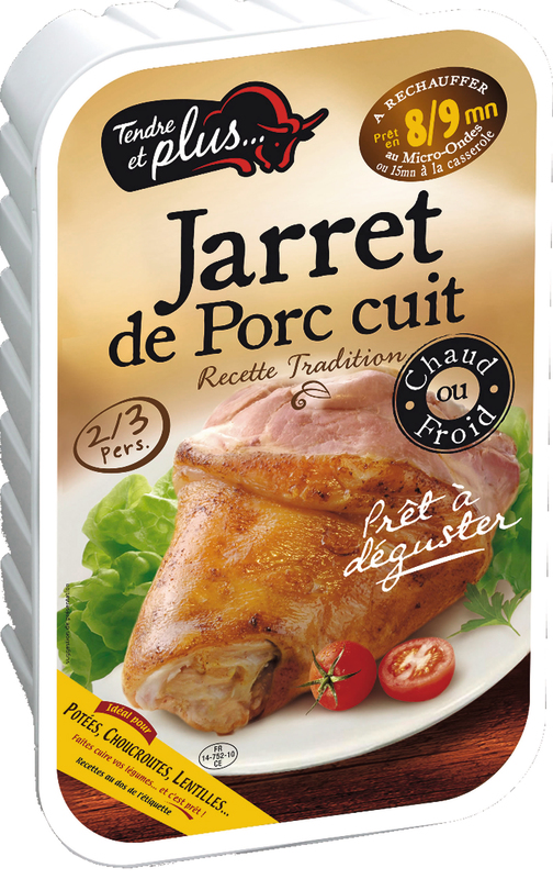TENDRE ET PLUS JARRET DE PORC CUIT TENDRE ET PLUS 850G ENVIRON TENDRE ET PLUS 3265980790717