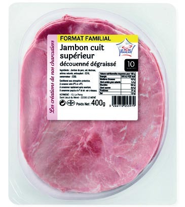 JAMBON CUIT SUPÉRIEUR  DÉCOUENNÉ DÉGRAISSÉ 3266110053979 