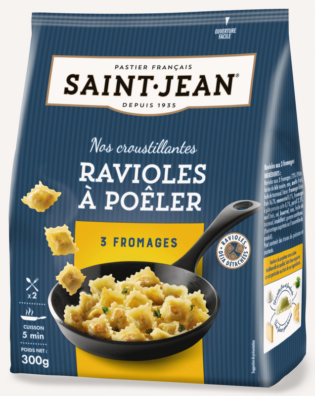 RAVIOLES À POÊLER 3 FROMAGES saint-jean