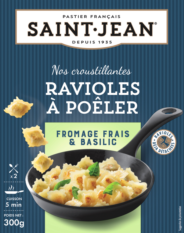 RAVIOLES À POÊLER FROMAGE FRAIS & BASILIC saint...