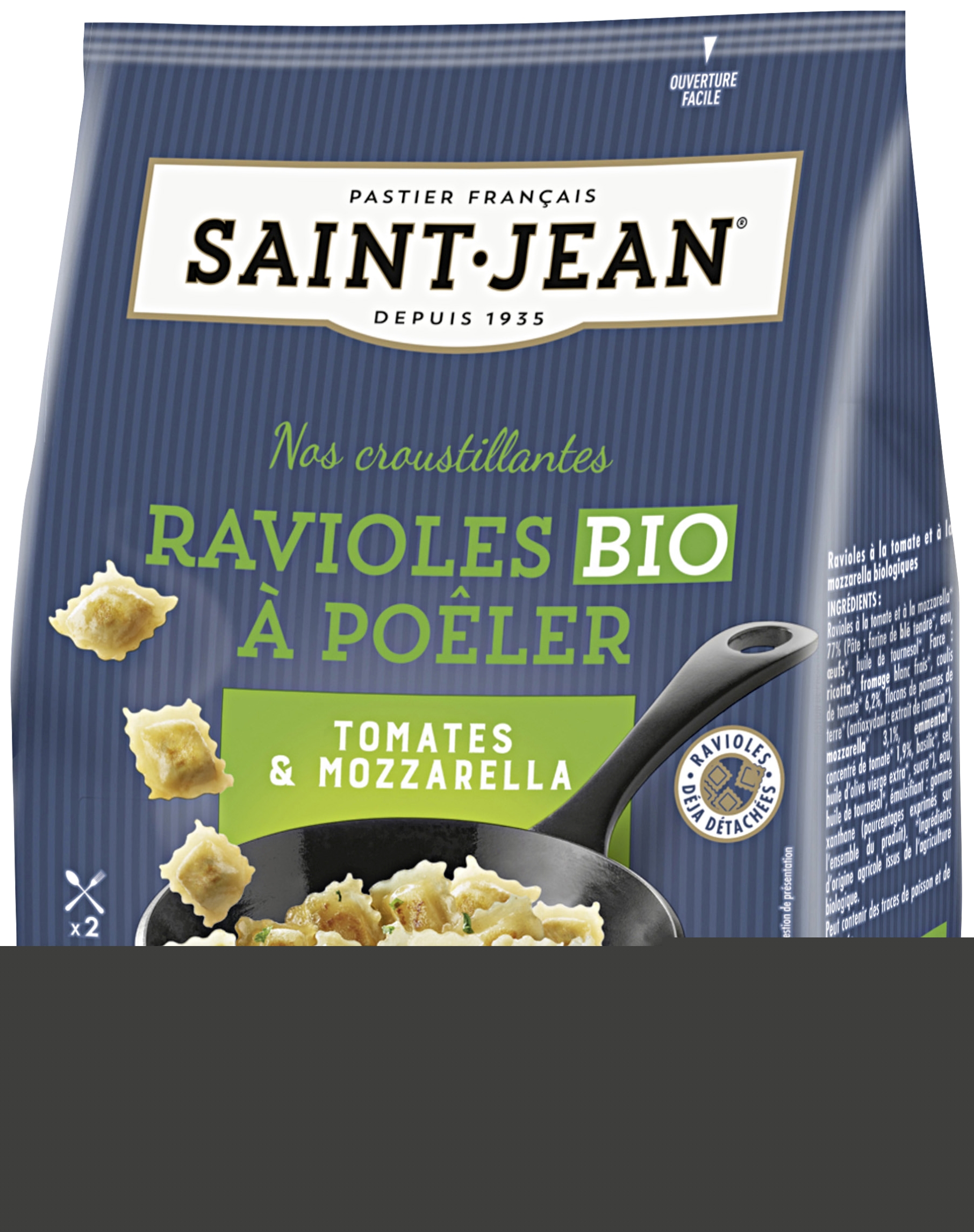 Ravioles bio à poêler tomates & mozzarella Sain...
