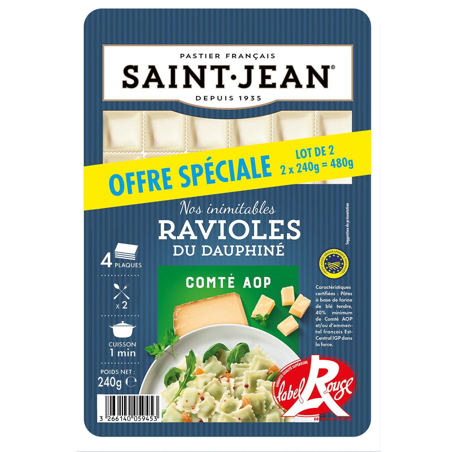 Ravioles au Comté Label Rouge SAINT JEAN