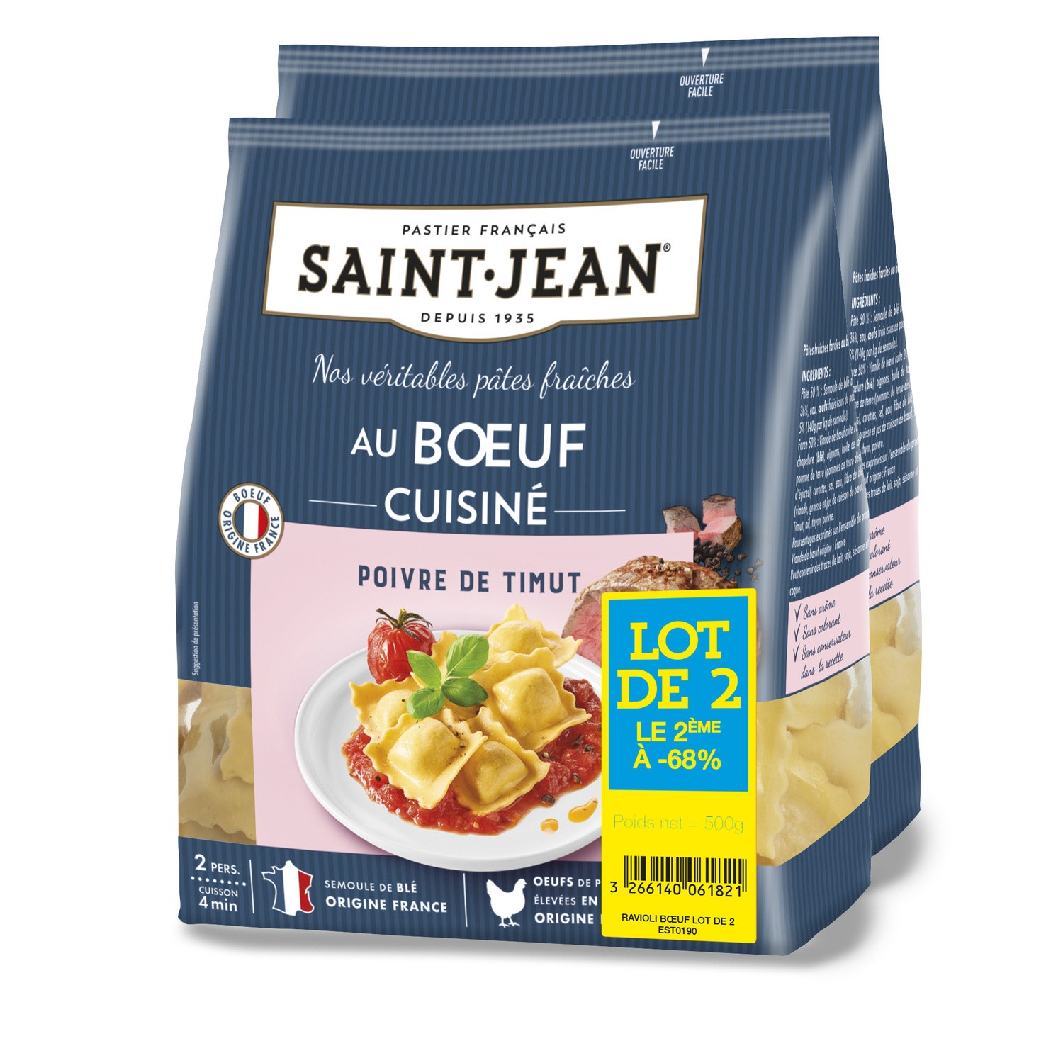 Pate fraiche ravioli bœuf SAINT JEAN