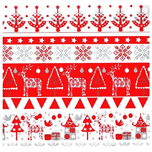 Papier cadeau rouge et blanc - Taille Unique