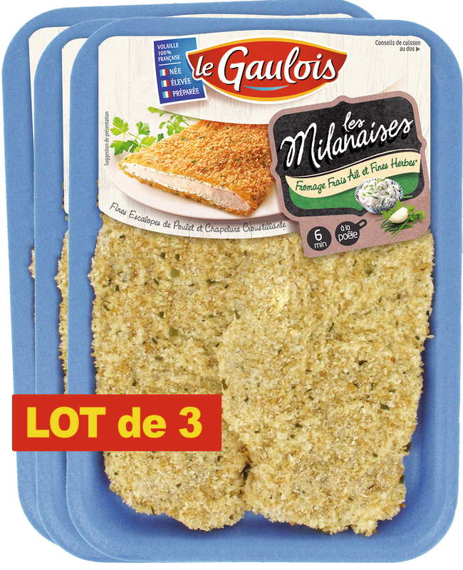 ESCALOPE DE POULET MILANAISE FROMAGE FRAIS FINE...