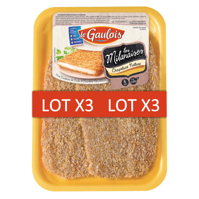 ESCALOPES DE DINDE MILANAISES X2 NATURE le gaulois