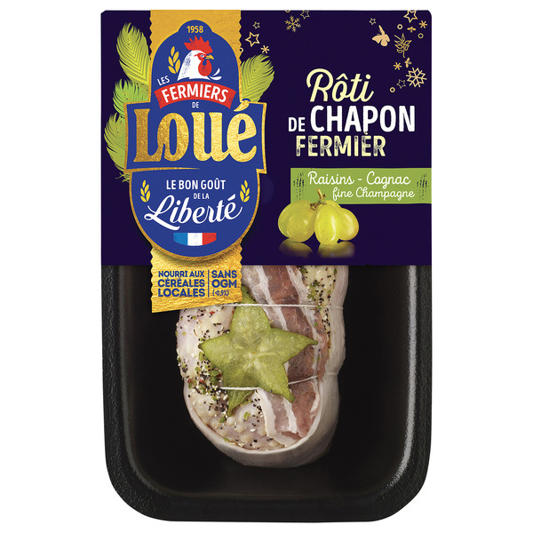 Rôti de chapon fermier farci de