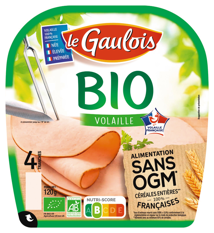 TRANCHES DE VOLAILLE BIO le gaulois