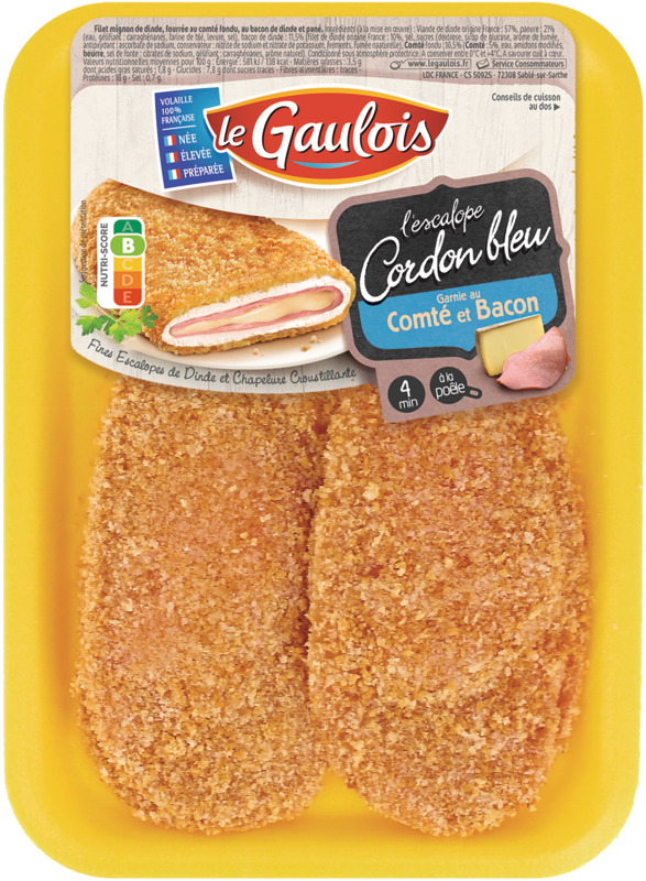 ESCALOPE CORDON BLEU COMTÉ ET BACON le gaulois