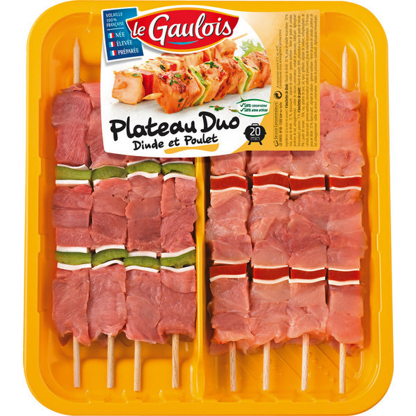 Plateau Duo Brochettes de dinde et poulet