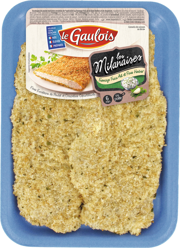 ESCALOPE DE POULET MILANAISE  AU FROMAGE FRAIS ...