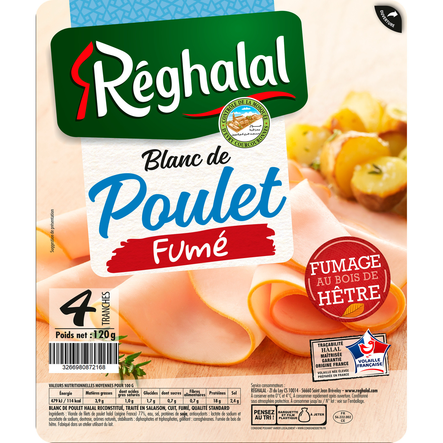 Blanc de poulet fumé halal REGHALAL